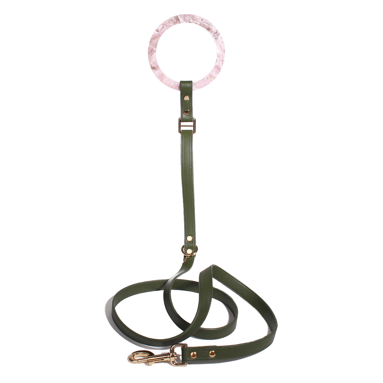 Dog Bangle Leash Rose Quartz