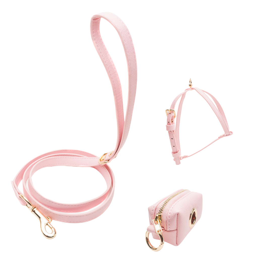 Pink Walking Set Bundle – Small Dog Harness Variant